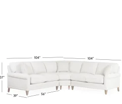 Ashford 3-Piece Sectional - 2-Seat RSE/LSE & Wedge