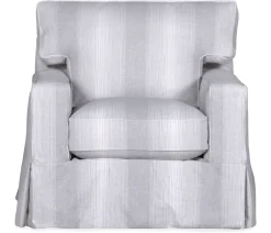 Atwood Slipcover Swivel Chair - Social Silver