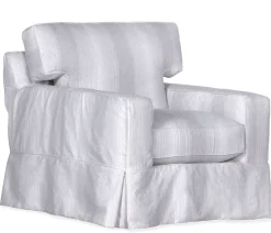 Atwood Slipcover Swivel Chair - Social Silver