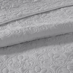 Becky Grey Reversible 2-Piece Coverlet Set - Twin/Twin XL