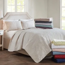 Becky Navy Reversible 3-Piece Coverlet Set - Full/Queen
