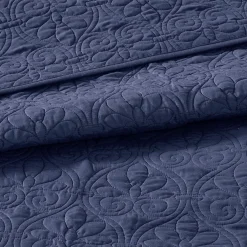 Becky Navy Reversible 3-Piece Coverlet Set - Full/Queen