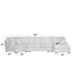 Bedford 3-Piece Sectional - RHF Chaise, Armless Loveseat, LHF Cuddler