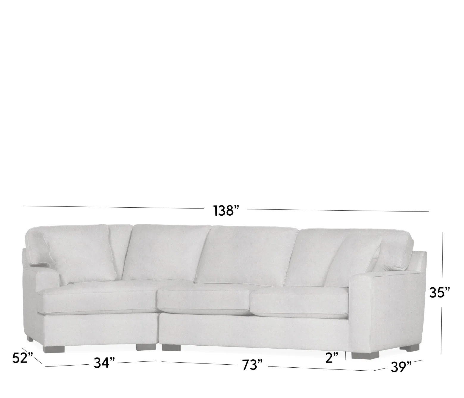 Bedford 2-Piece Sectional - RHF Apt. Sofa, LHF Cuddler