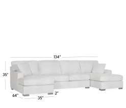 Bedford 3-Piece Sectional - LHF Chaise, Armless Apt Sofa, RHF Chaise