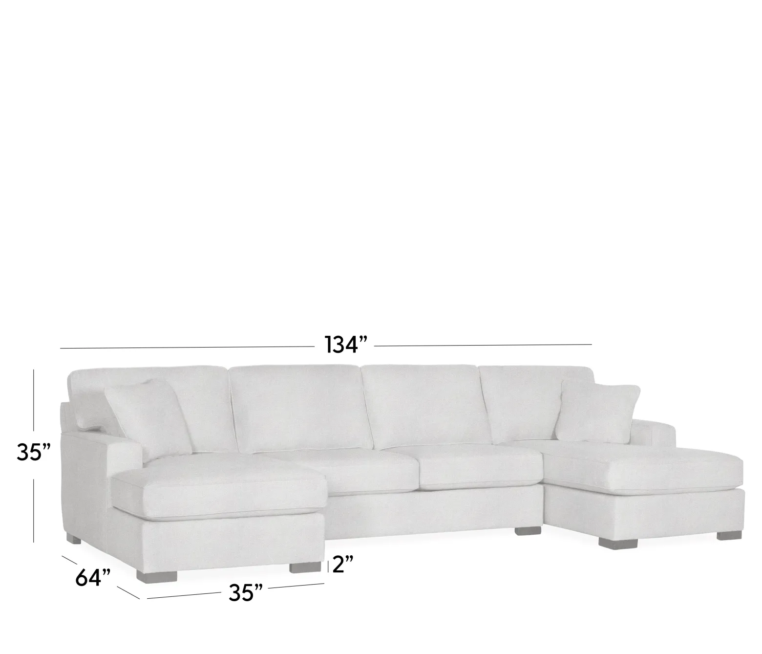 Bedford 3-Piece Sectional - LHF Chaise, Armless Apt Sofa, RHF Chaise