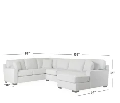 Bedford 3-Piece Sectional - LHF Sofa Sectional, Armless Apt Sofa, & RHF Chaise