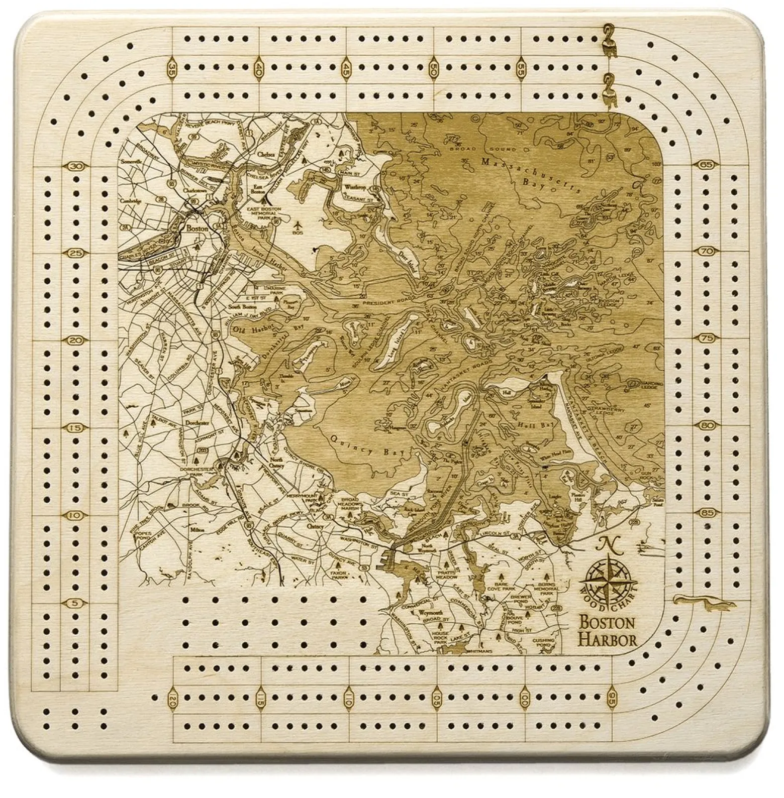 Boston Harbor Cribbage Board