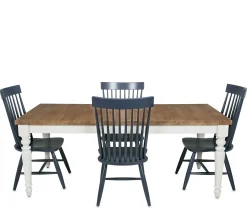 Cape Cod 5-Piece Dining Set with Denim Chairs