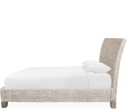 Catalina King Woven Platform Bed - White Wash