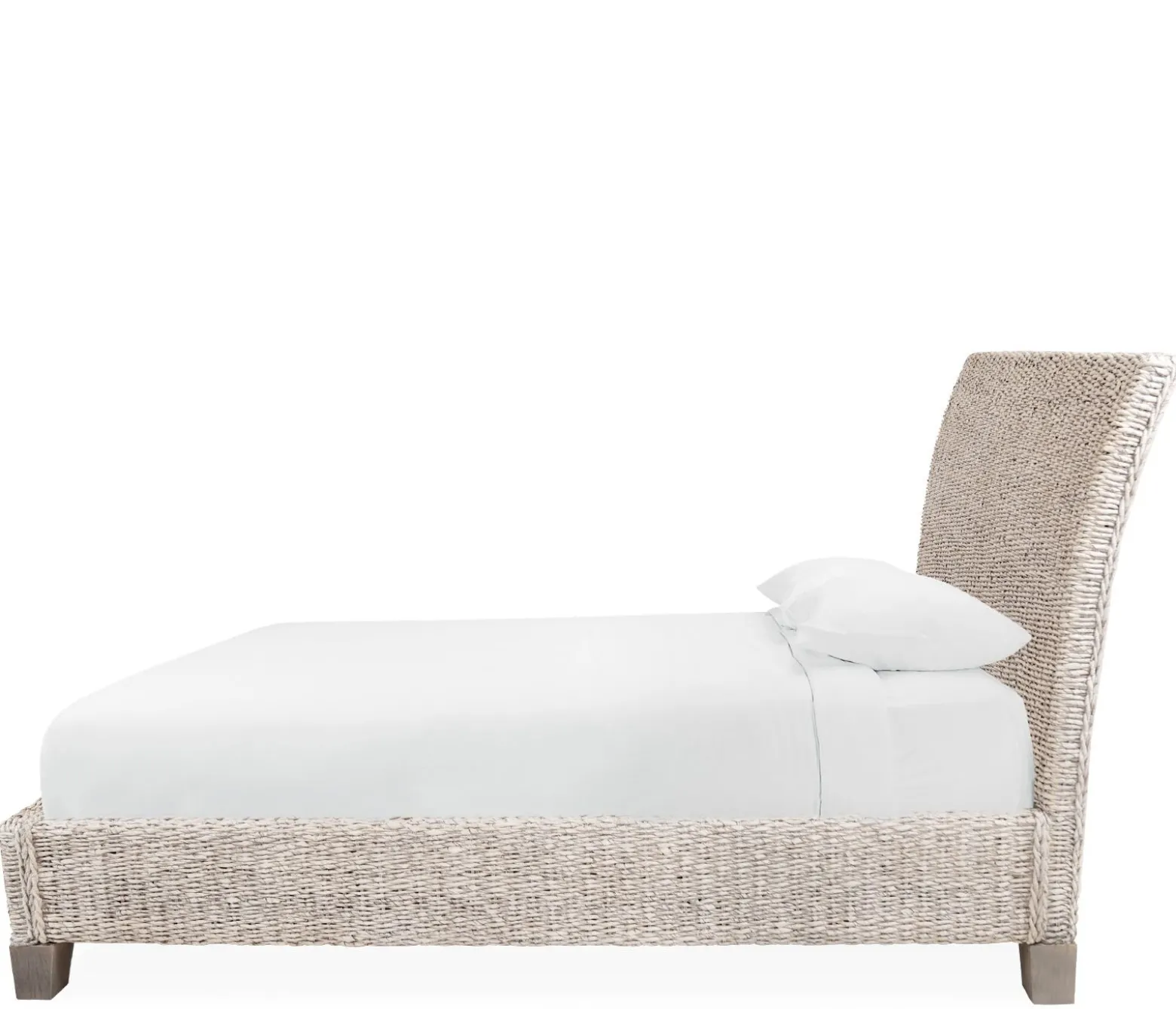 Catalina King Woven Platform Bed - White Wash