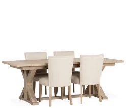 Catalina 5-Piece Dining Set w/ Upholstered Side Chairs & Trestle Table