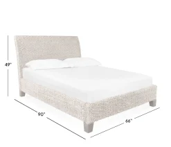 Catalina Queen Woven Platform Bed - White Wash