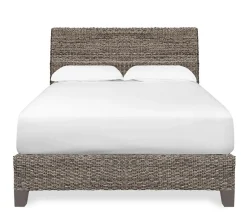 Catalina Queen Woven Platform Bed - Gray Wash