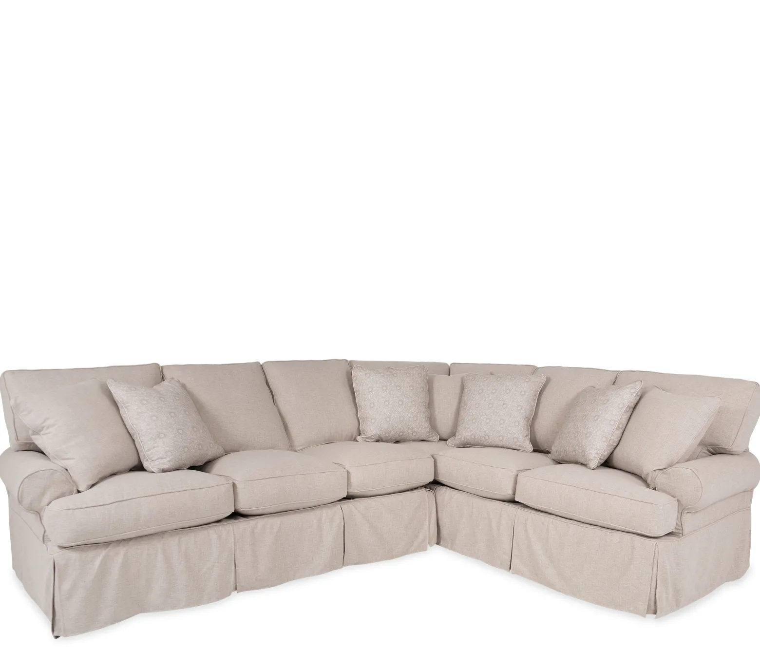 Cindy 2 Piece Slipcover Sectional - LSE 3 Seat Corner, RSE 3 Seat End