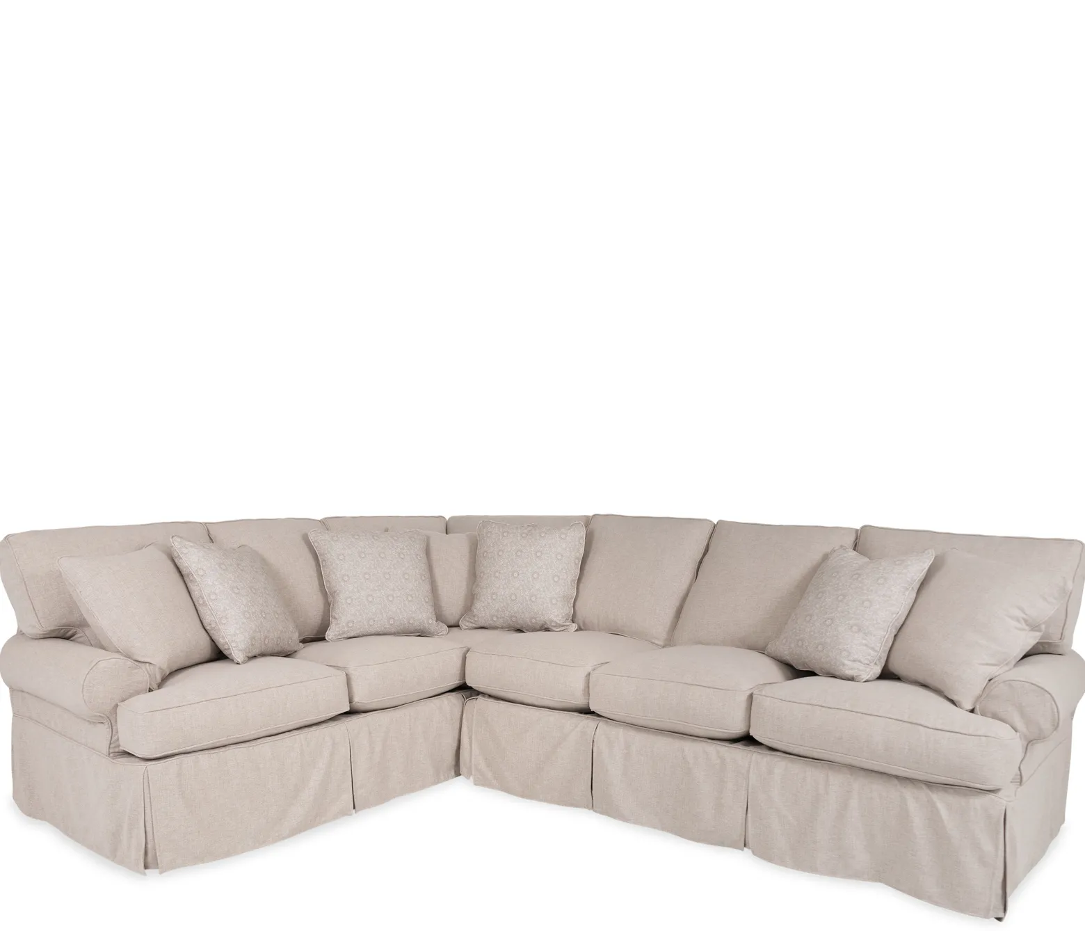 Cindy 2 Piece Slipcover Sectional - RSE 3 Seat Corner, LSE 3 Seat End