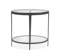 Clooney Oval Side Table - Gunmetal
