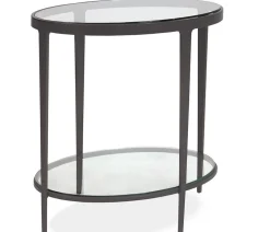 Clooney Oval Side Table - Gunmetal