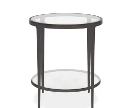 Clooney Round Side Table - Gunmetal