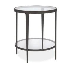 Clooney Round Side Table - Gunmetal