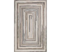 Concentric Squares Gray Rug