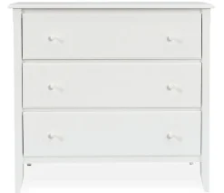 Cottage 3-Drawer Wide Chest with Wooden Knobs