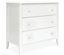 Cottage 3-Drawer Wide Chest with Wooden Knobs