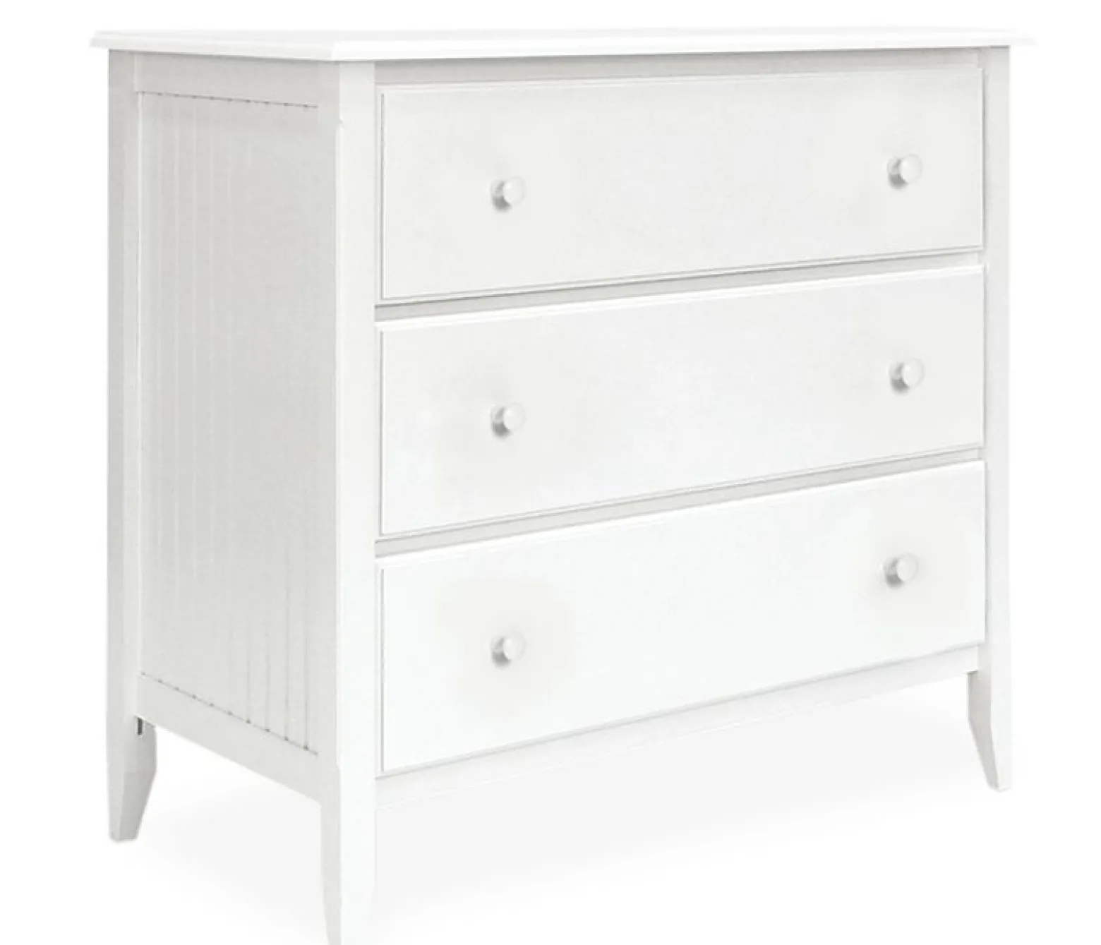 Cottage 3-Drawer Wide Chest with Wooden Knobs