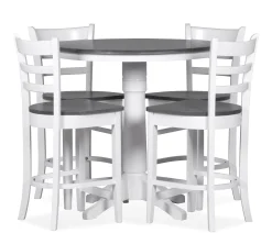 Cove II - 5-Piece Counter Dining Set w/ Ladder Back Stools