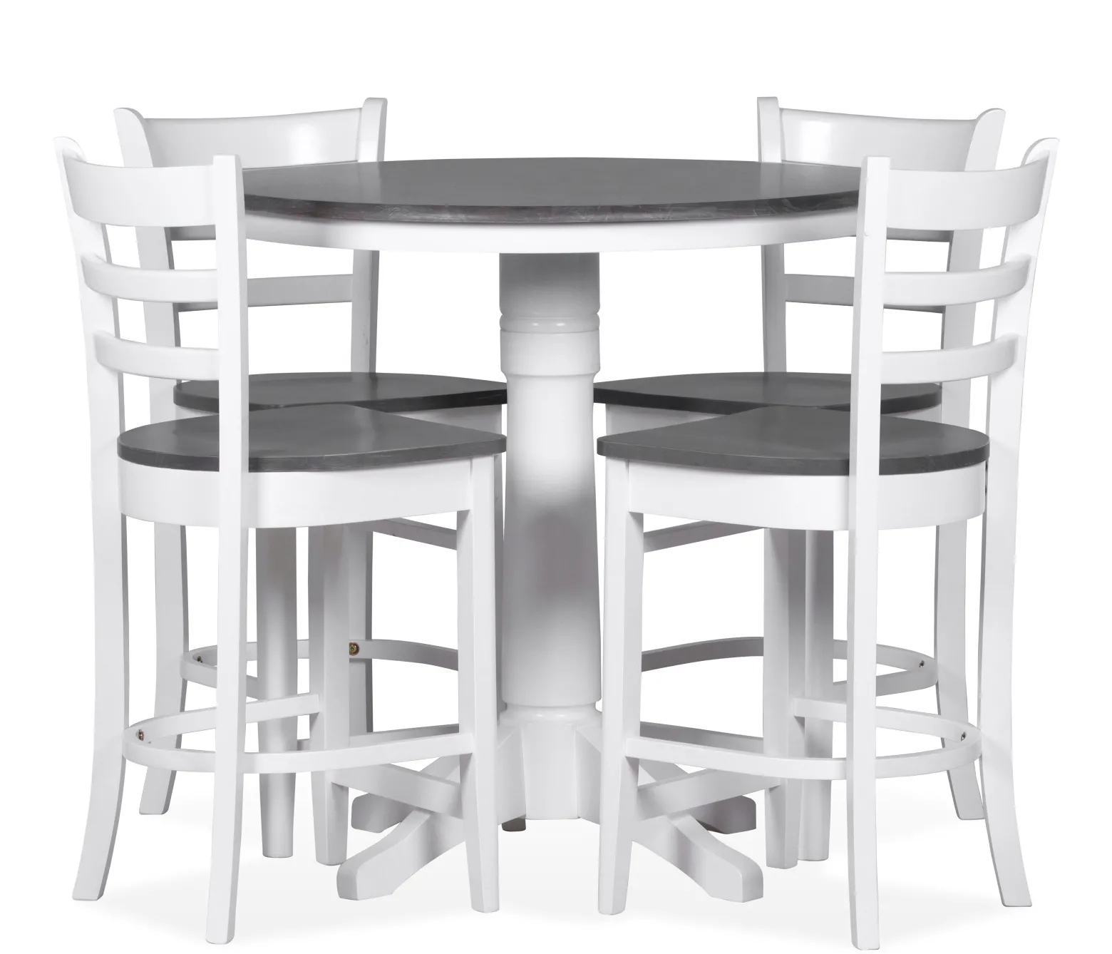 Cove II - 5-Piece Counter Dining Set w/ Ladder Back Stools