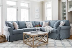 Fairbanks 2-PC Sectional 3 seat end RSE, LSE corner - Blue