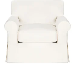 Fairbanks Slipcover Chair with Cloud Cushions - White