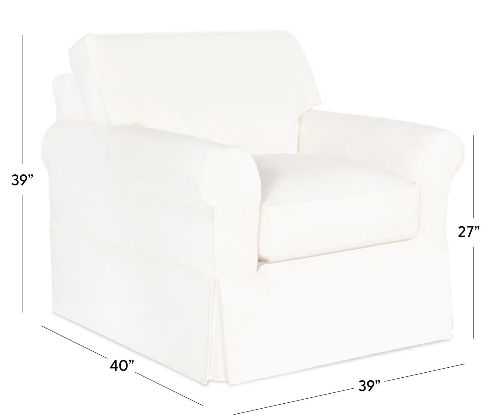 Fairbanks Slipcover Chair - White