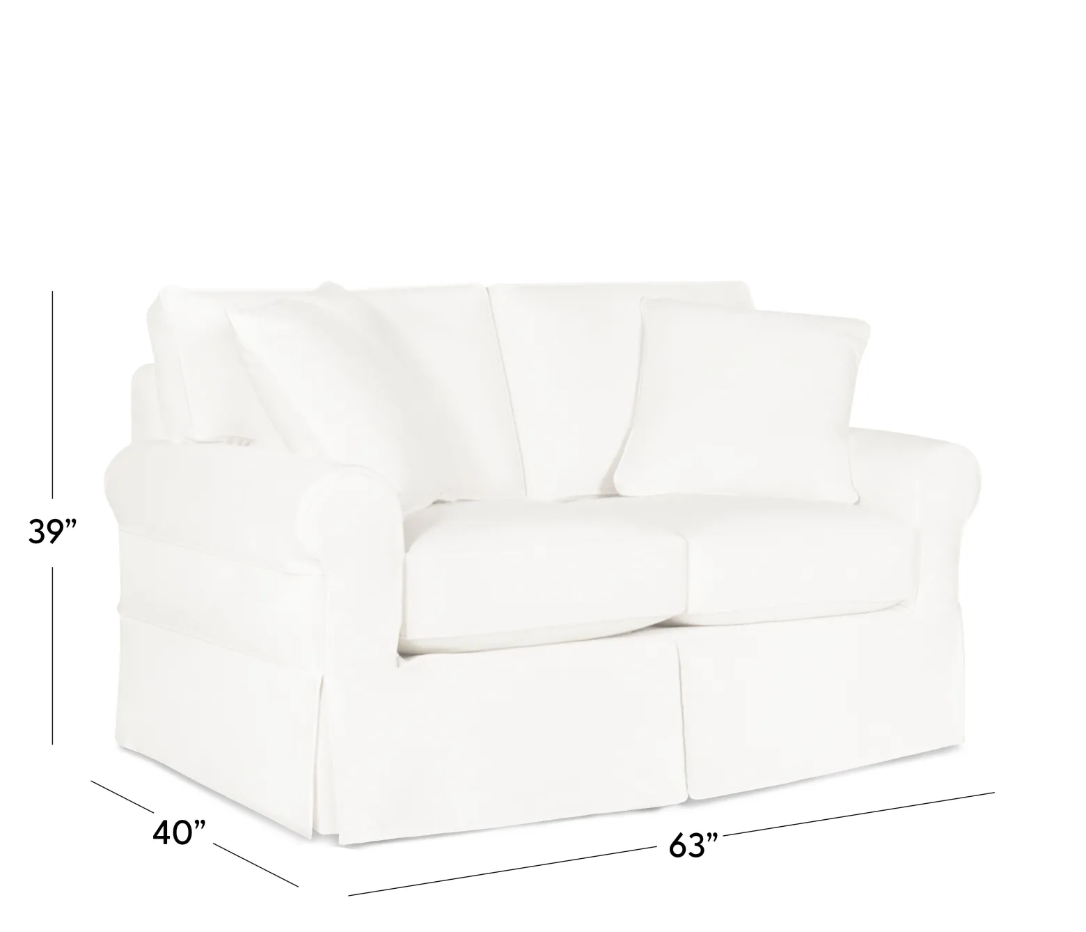 Fairbanks Slipcover Loveseat - White