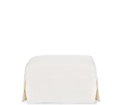 Fairbanks Slipcover Ottoman - White