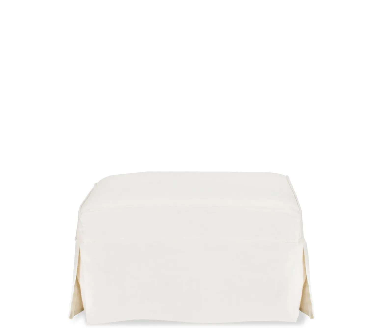 Fairbanks Slipcover Ottoman - White