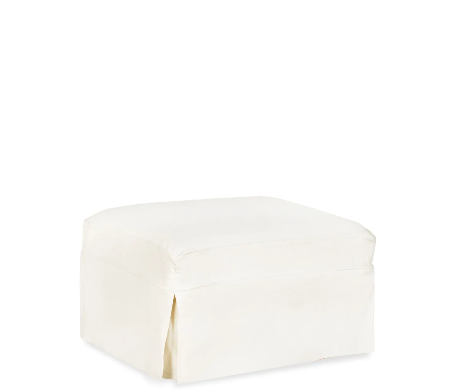 Fairbanks Slipcover Ottoman - White