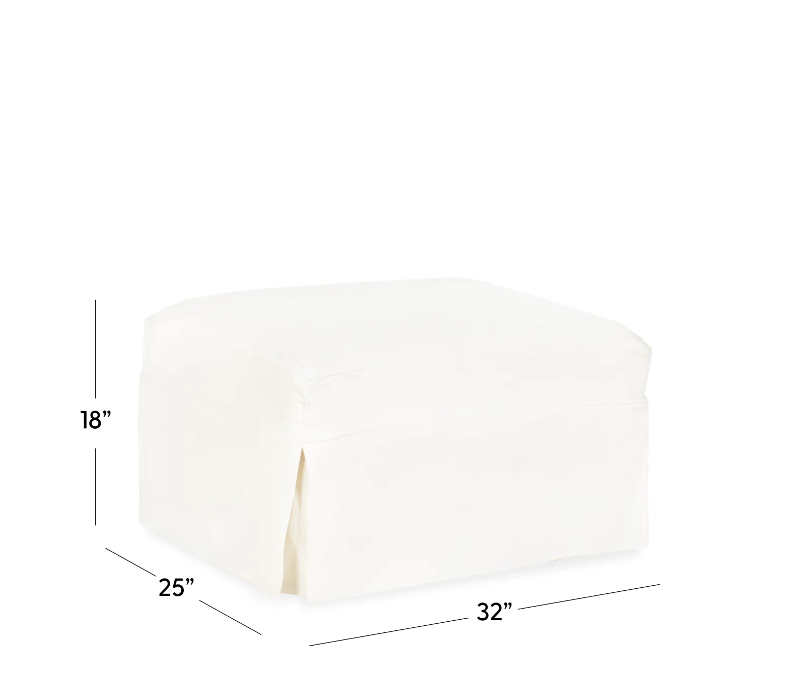 Fairbanks Slipcover Ottoman - White