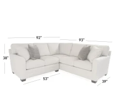 Flannery 2 Piece Sectional - RAC Sofa w/ corner & LA Loveseat
