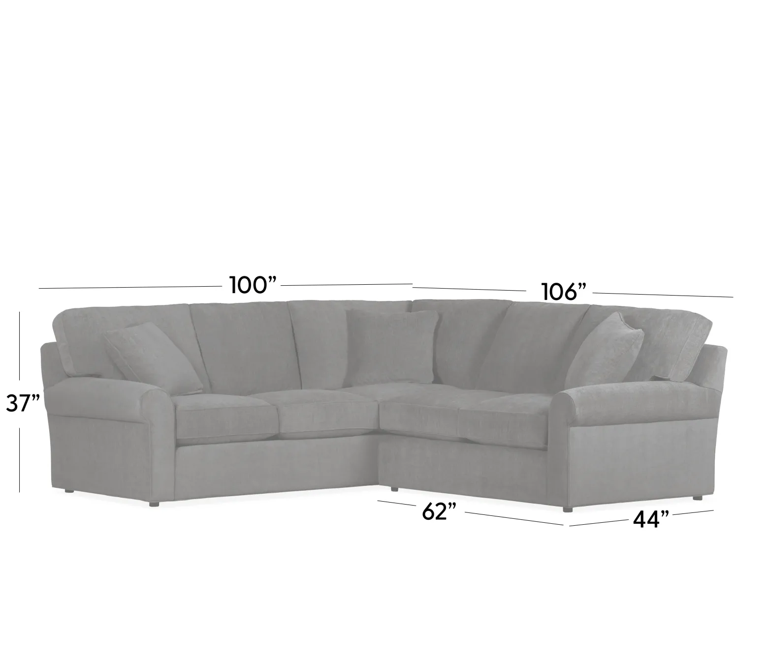 Hampton 2-Piece Sectional - LAF Corner Sofa with RAF Loveseat
