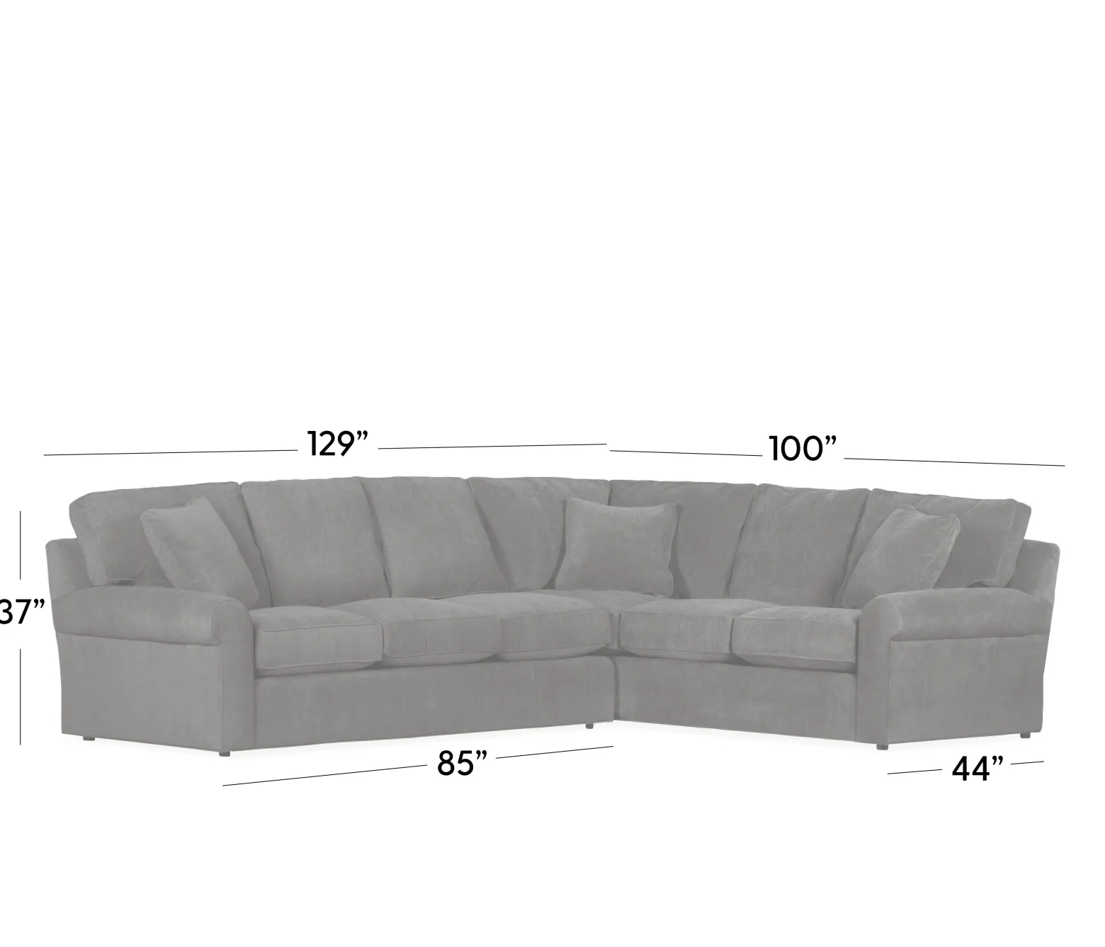 Hampton 2-Piece Sectional - RAF Corner Sofa with LAF 3 Seat Sofa