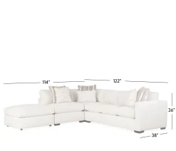 Harmony 4-Piece Sectional - RAF Sofa, Corner, Armless 1/2, Bumper