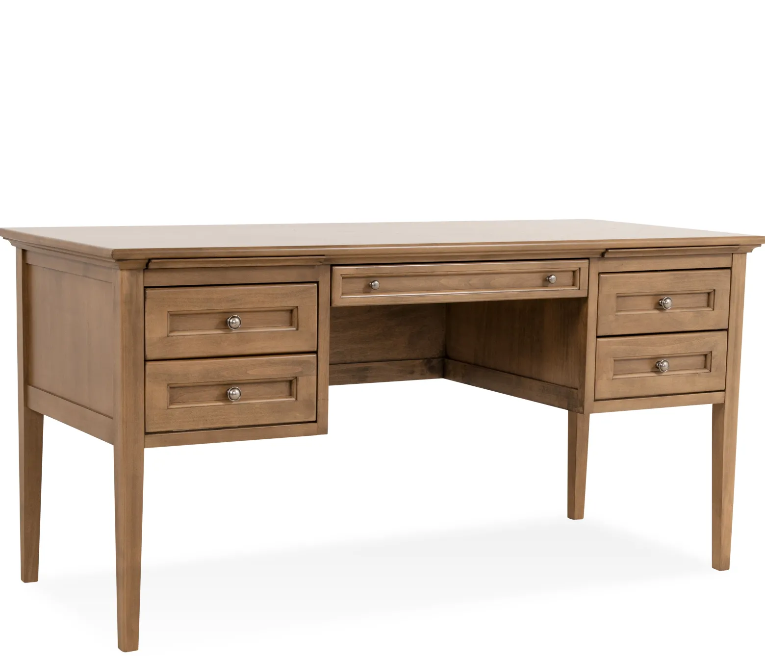 Henderson 4-Drawer Desk - Pecan