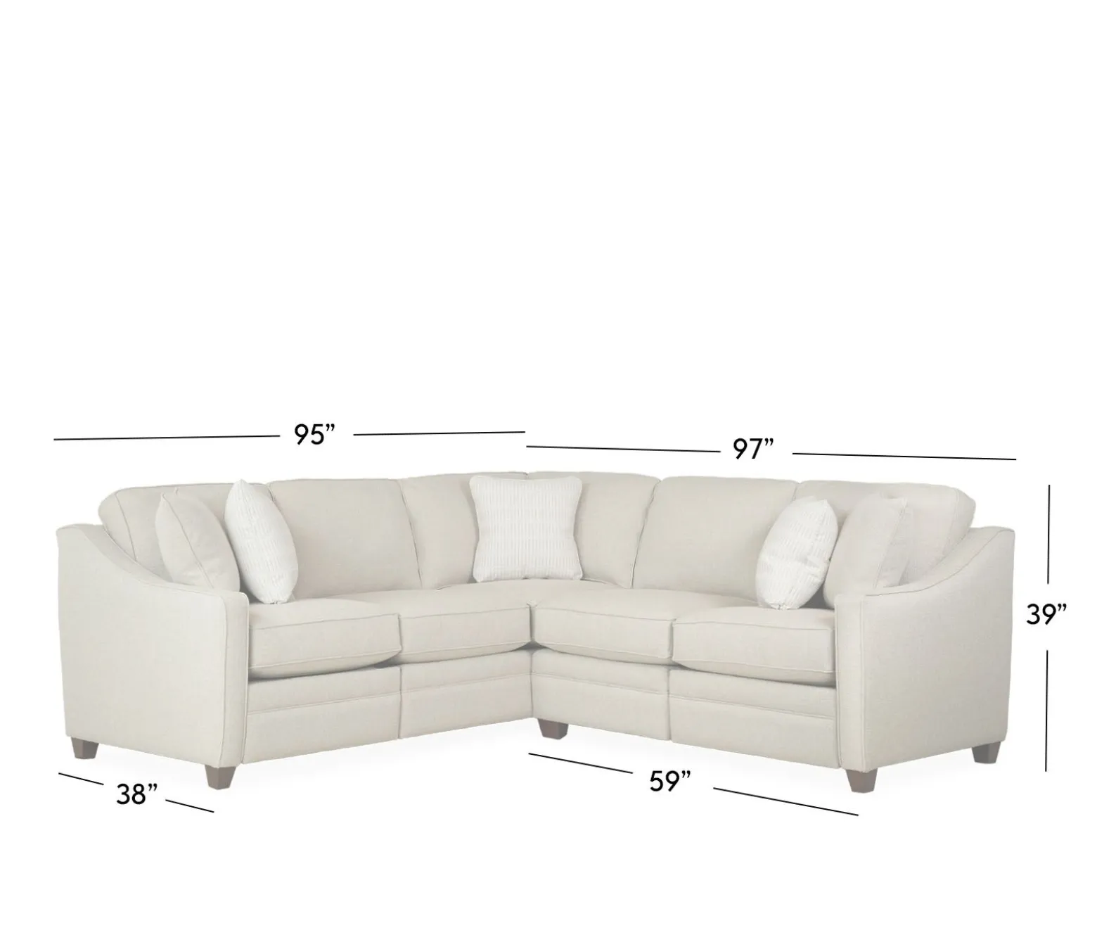 Oxford 2 PC Small Power Sectional LAF Sofa w/ corner & RAF Loveseat