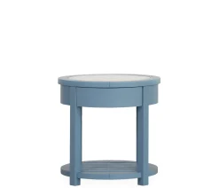 Palisades Round End Table - Cabana Blue