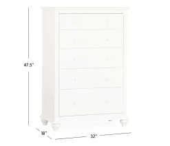 Pocasset 5-Drawer Chest - White
