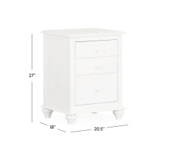 Pocasset 3-Drawer Nightstand - White