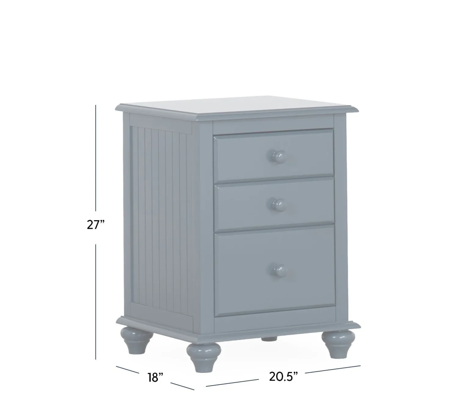 Pocasset 3-Drawer Nightstand - Celeste Navy