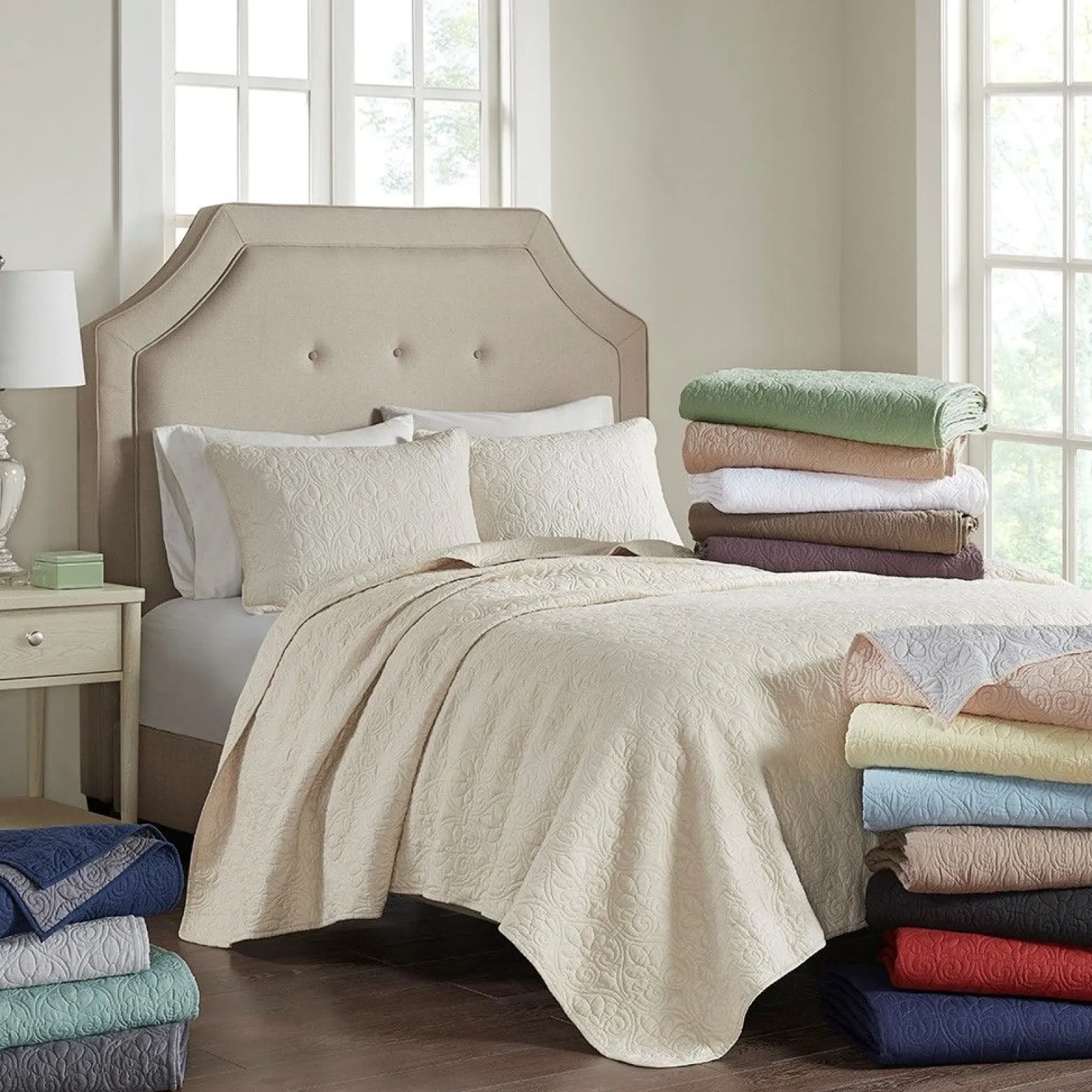 Quebec Reversible 3-Piece Coverlet Set - Full/Queen