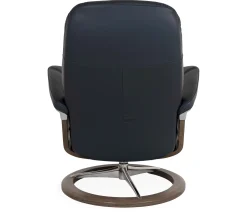 Stressless® Consul Medium Classic Chair & Ottoman - Batick Atlantic Blue